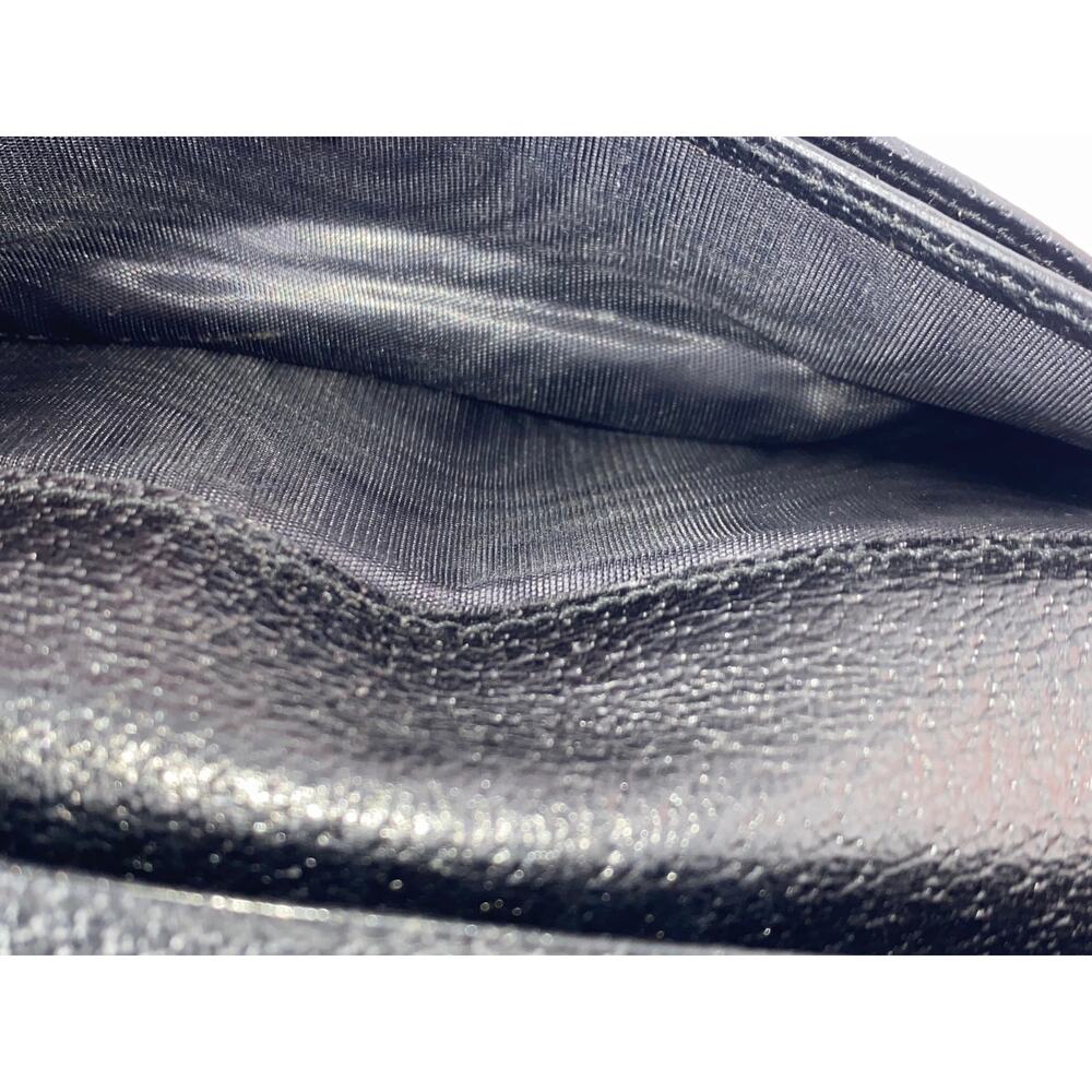 GUCCI GG Logo Black Canvas Leather Credit Cards Bifold Long Wallet Authentic - Picture 9 of 12
